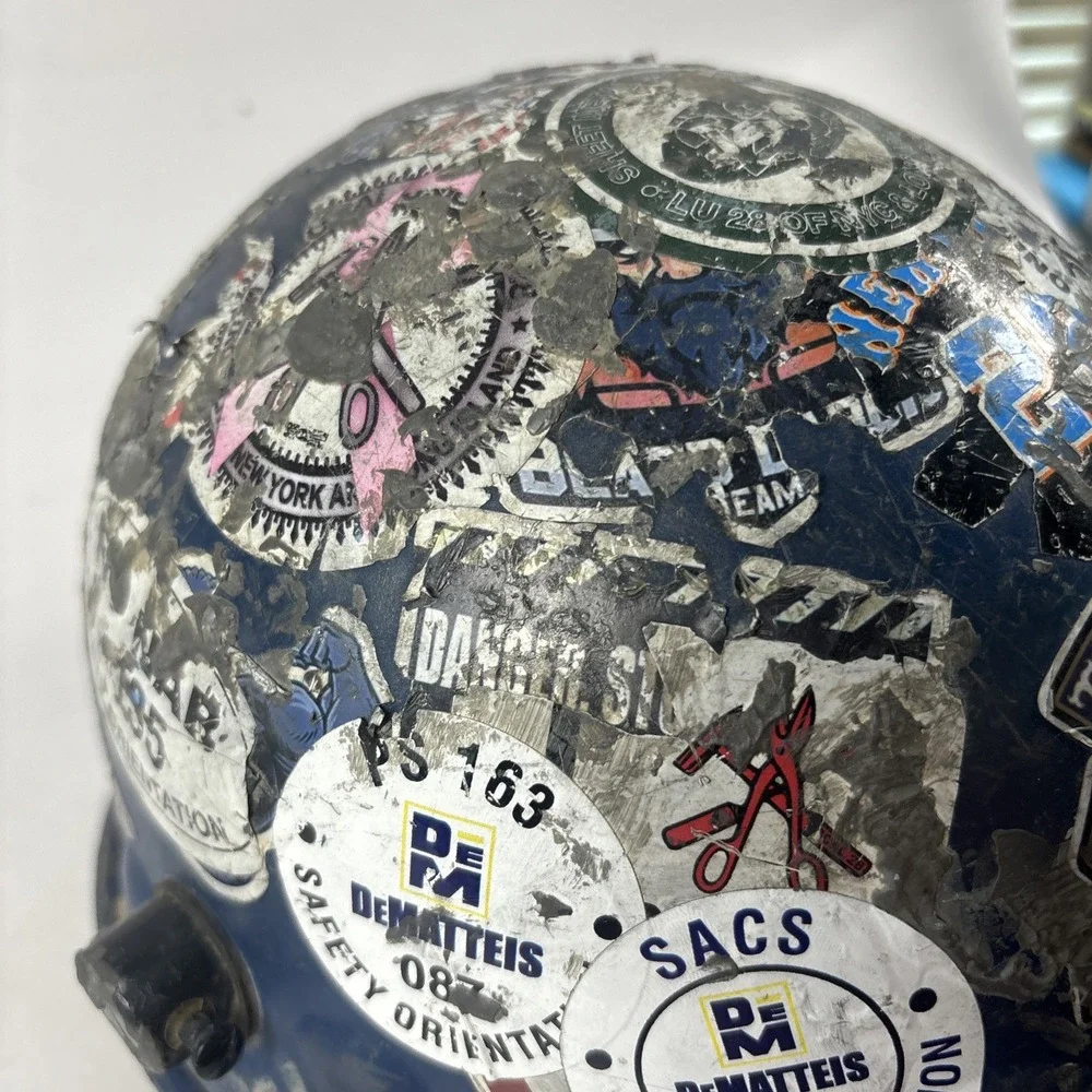 Authentic NYC Union Hard Hat | Local 28 Tin Knocker Stickers | Industrial Decor